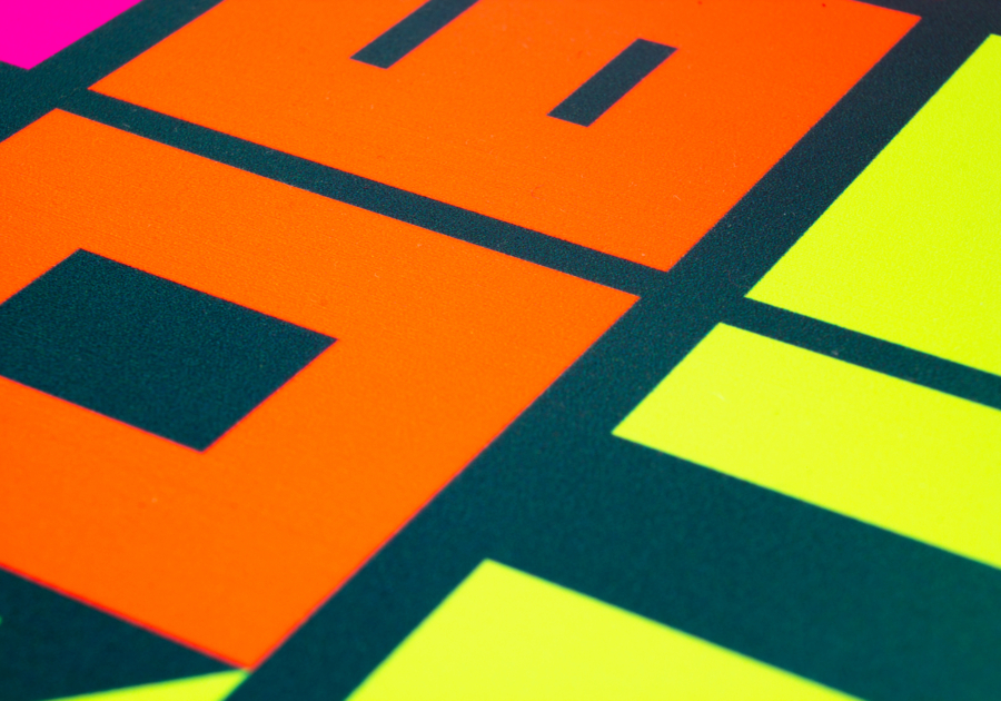 Banderole publicitaire impression quadri 2 fluos jaune et orange