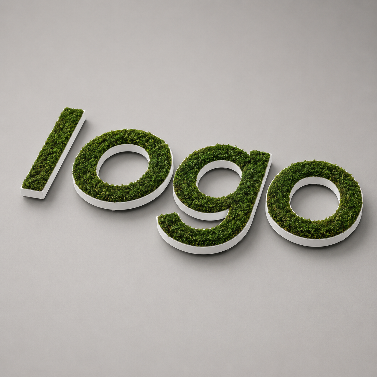 Lettre et logo bois avec vegetal naturel
