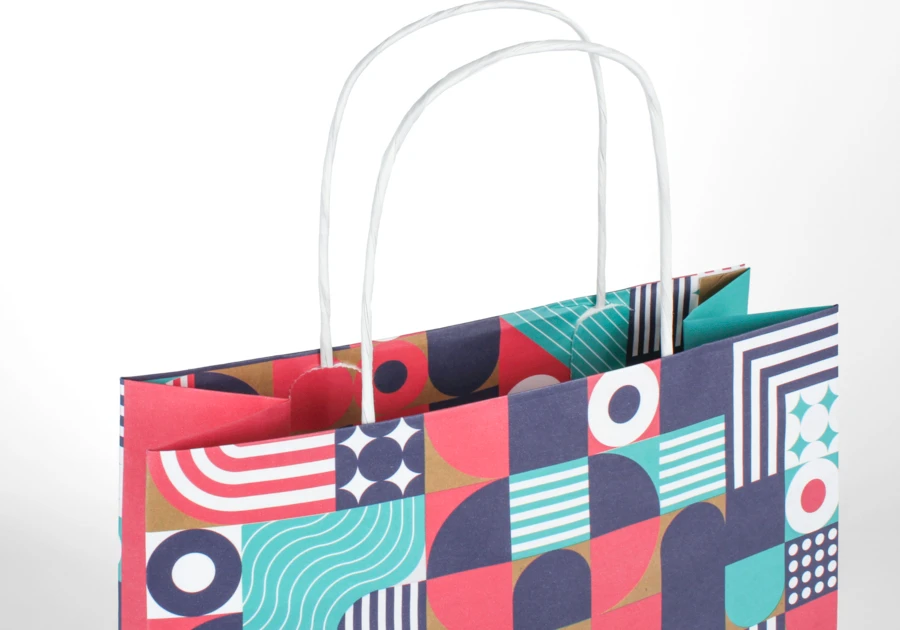 Sac en papier anse blanche
