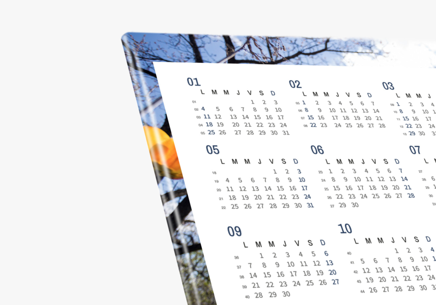 Calendrier contrecollé